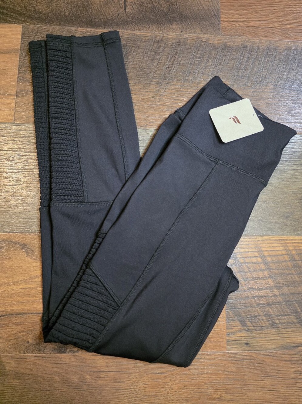 Women's Fabletics Black High-Waisted Moto Leggings - Short